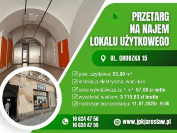 Przetarg ustny – ul. Grodzka 15 (53,00 m2)