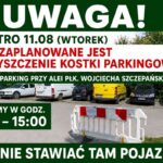 Oczyszczanie parkingu przy al. płk. Wojciecha Szczepańskiego 11 sierpnia